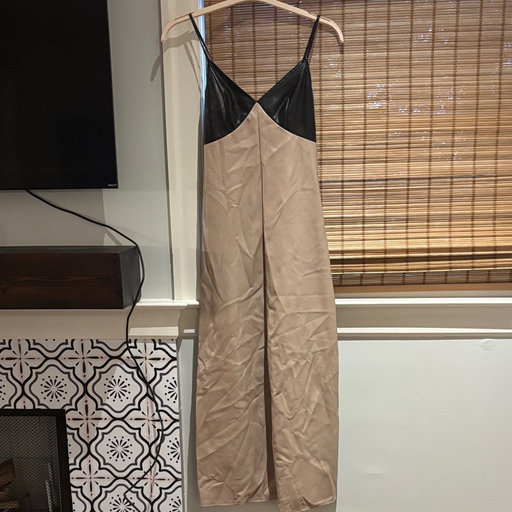 Black and Tan Spaghetti Strap Dress